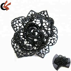 Antiques Black Rose Rhinestone Napkin Ring Napkin Holder