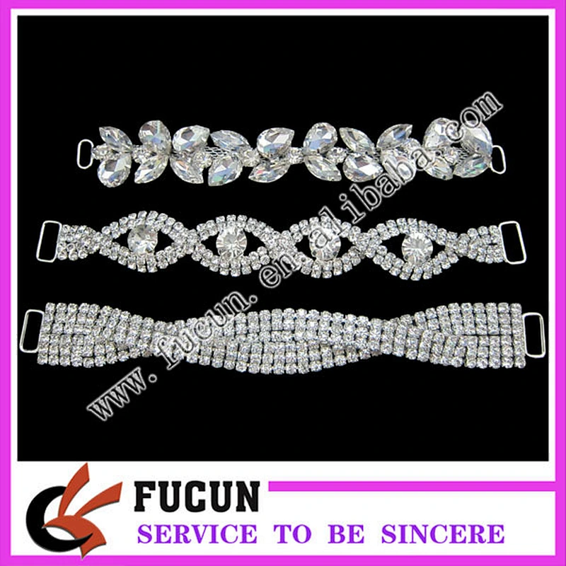various kinds of swimwear metal accessories rhinestone connector for bikini