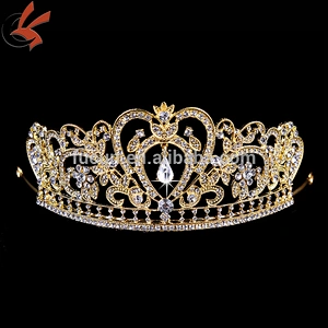 Bridal Rhinestone silver tone clear Crystal crown Headpiece Hair tiara