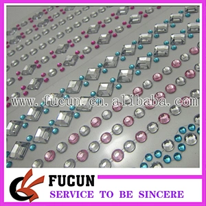 Wholesale acrylic rhinestone gem sticker flower shape diamond crystal sticker