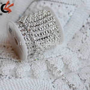 sparse claw crystal 6mm single row rhinestone cup chain trim