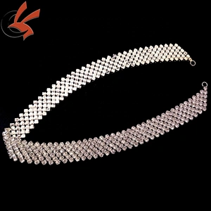 Craft Rhinestones Crystal Chain Trim Costume Applique Ribbon Trim