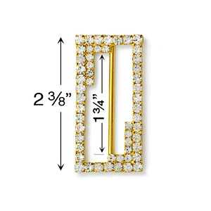 Large Rectangle Rhinestone Ribbon Slider Buckles for Wedding Chair Decoration