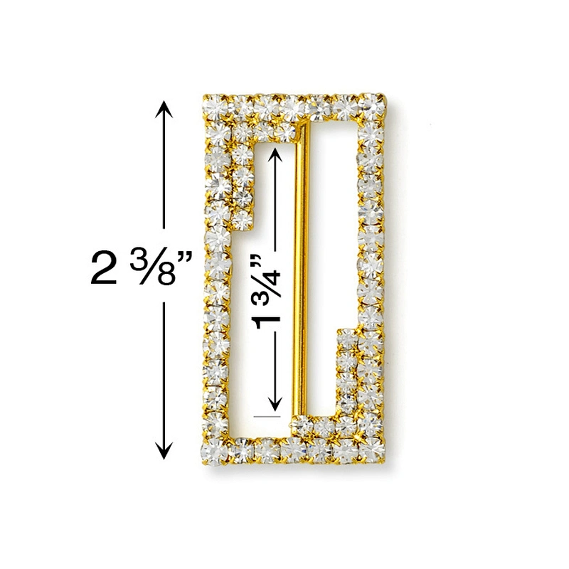 Large Rectangle Rhinestone Ribbon Slider Buckles for Wedding Chair Decoration
