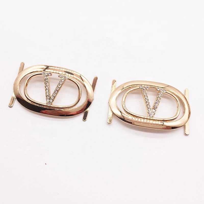 Guangzhou shoes market men luxury logo shoelace charms shoe buckle accessories wholesale