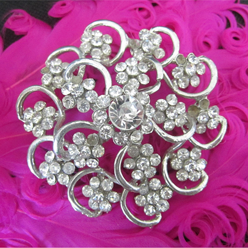 Vintage New Arrival Korea Exquisite Wedding Rhinestone Large Flowery Brooch