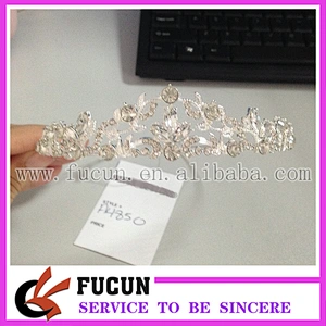 bridal wedding glass beads decorative rhinestone crown