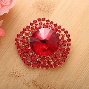 47mm wedding celebration invitation decoration crystal rhinestone brooch jewelry