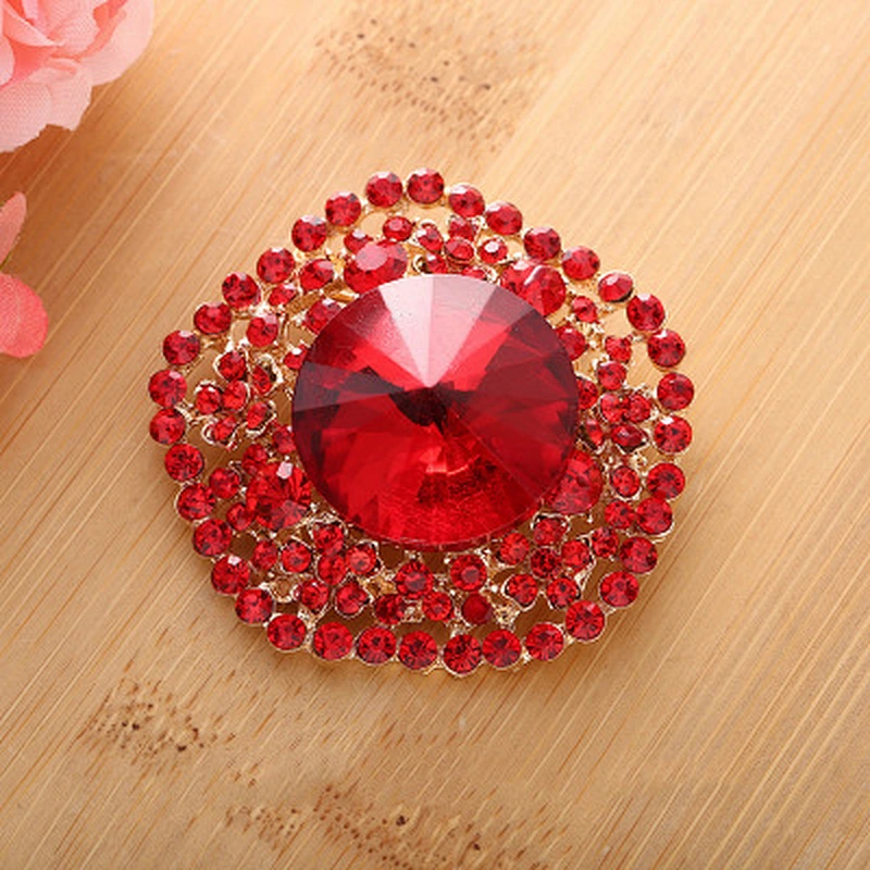 47mm wedding celebration invitation decoration crystal rhinestone brooch jewelry
