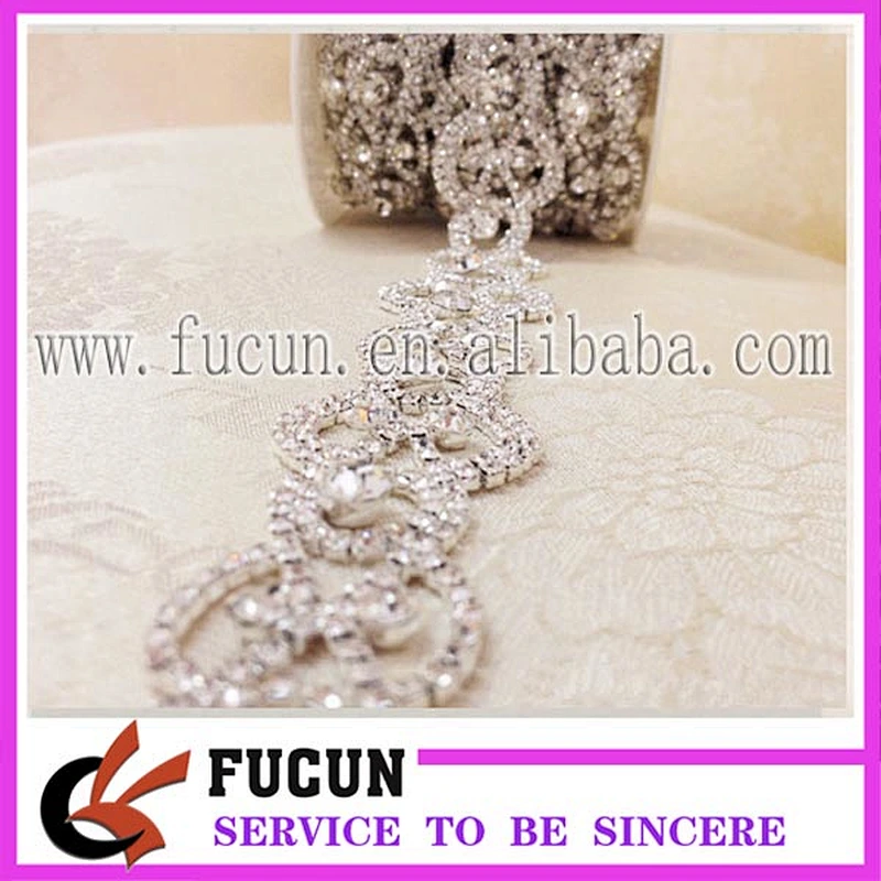 Sparkling rhinestone bridal applique crystal rhinestone diamante strass rhinestone trimming