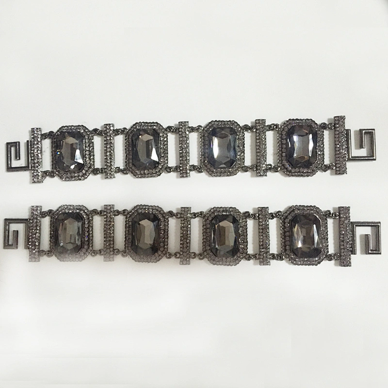 2018 New Custom 26cm Black Diamond Jewelry Bikini Back Connector for Bikini Decoration