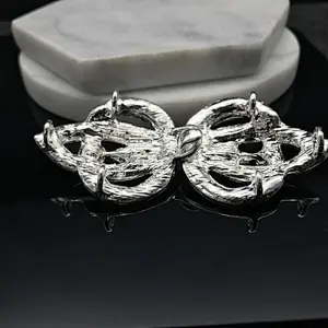 35MM*95MM wholesale metal charm wedding invitation ribbon rhinestone pair buckles sliders