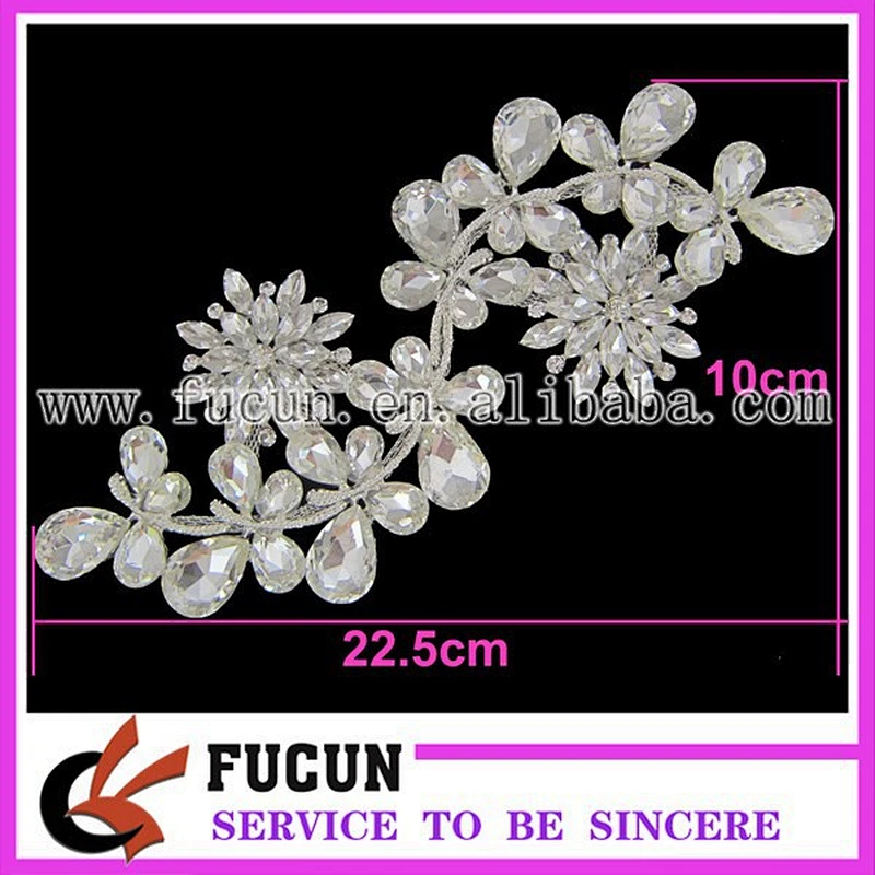 Sparkling Beautiful Lady Clear Crystal Rhinestone Fasion Sewing On Applique