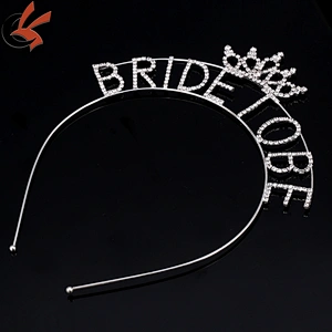 Girl Silver Crystal custom Letter Bride Rhinestone headband