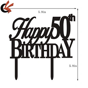 Fifty 50th Personalised Happy Birthday Cake Topper ANY AGE Decoration
