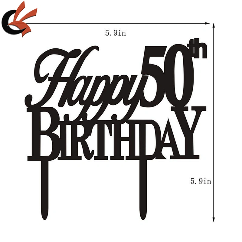 Fifty 50th Personalised Happy Birthday Cake Topper ANY AGE Decoration