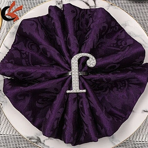 wholesale wedding letter decorative plating silver pearl letter napkin ring