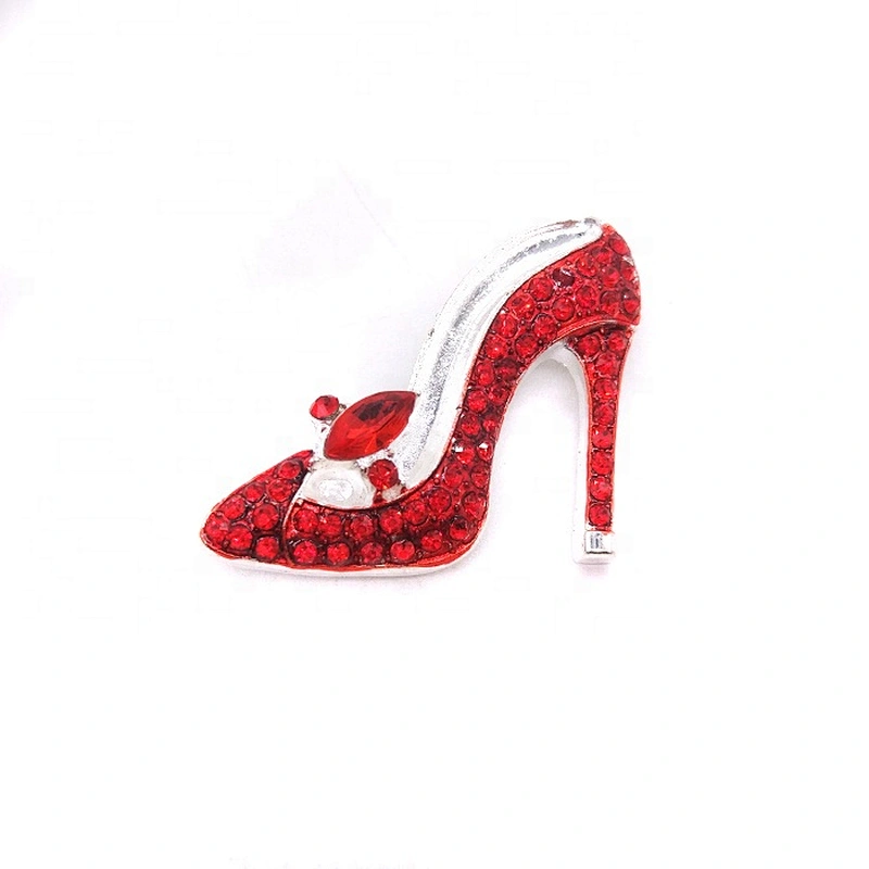 Hight Quality Color painting rhinestone high heel brooch
