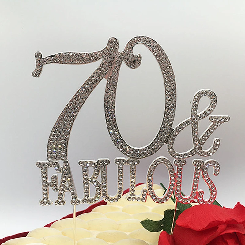 birthday party supplies 70  fabulous  rhinestone cake topper wedding