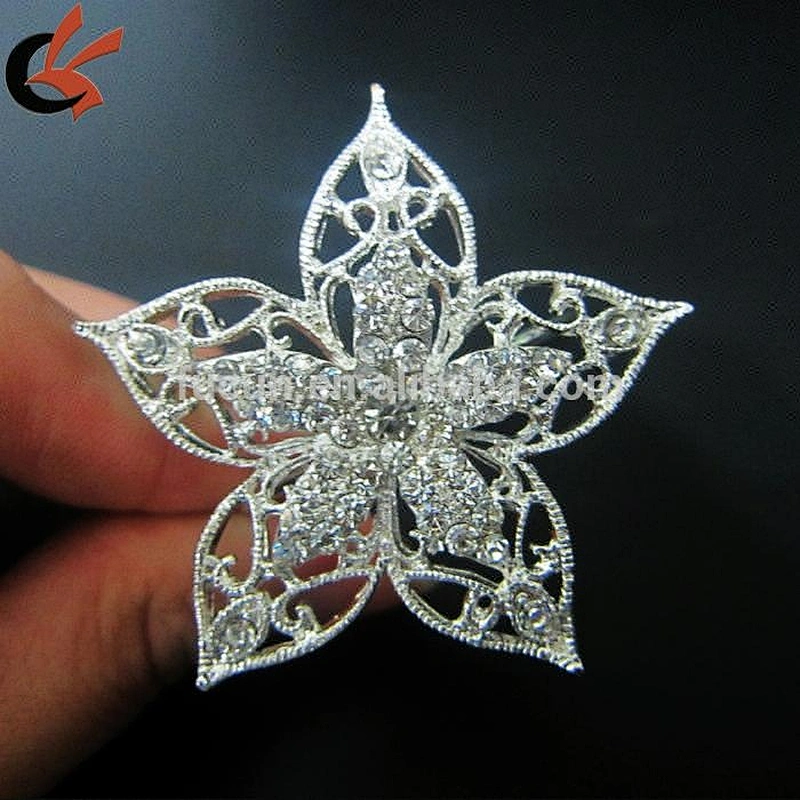 cheap rhinestone flower brooch napkin ring