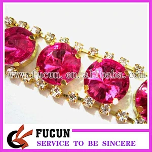 Hot Beautiful Design Clear Crystal Rhinestone For Wedding Bridal Trim Chain
