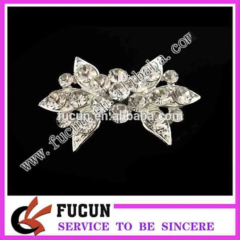 Metal Alloy Pair Rhinestone Buckles For Wedding Decoration Invitation