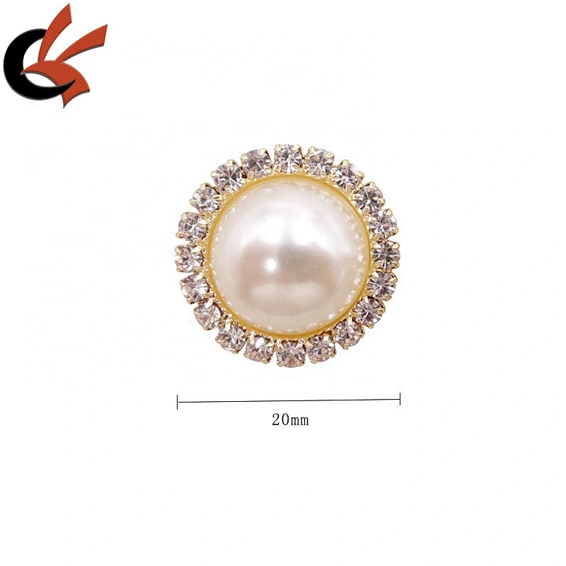 hot sale 20mm small gold plating pearl rhinestone crystal brooches