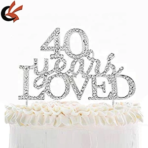 Anniversary Rhinestone Cake Topper 15 25 30 35 40 50 60 years LOVED Cake Topper