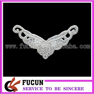 wholesale crystal rhinestone lace trim for bridal /kids clothing rhinestone appliques