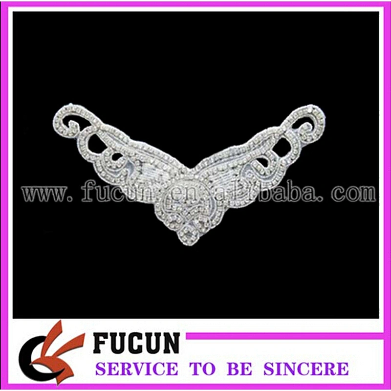 wholesale crystal rhinestone lace trim for bridal /kids clothing rhinestone appliques