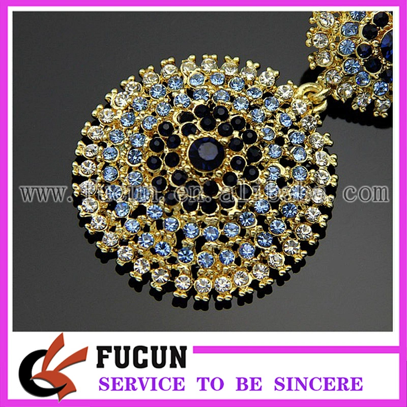 Gold Antique Art Deco Statement Rhinestone Earrings