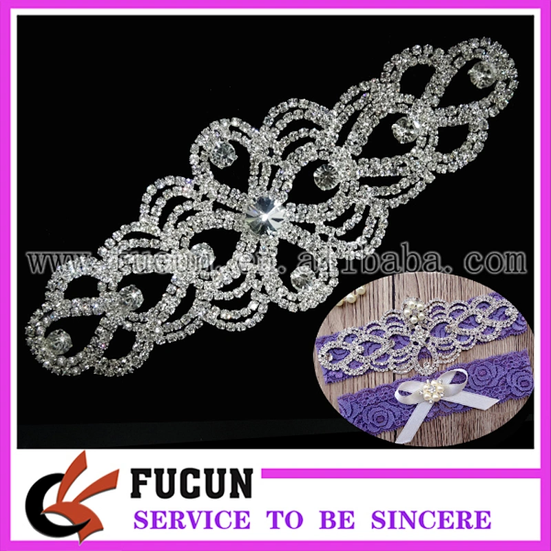 New Silver Crystal Clear Rhinestone Applique Embellishment