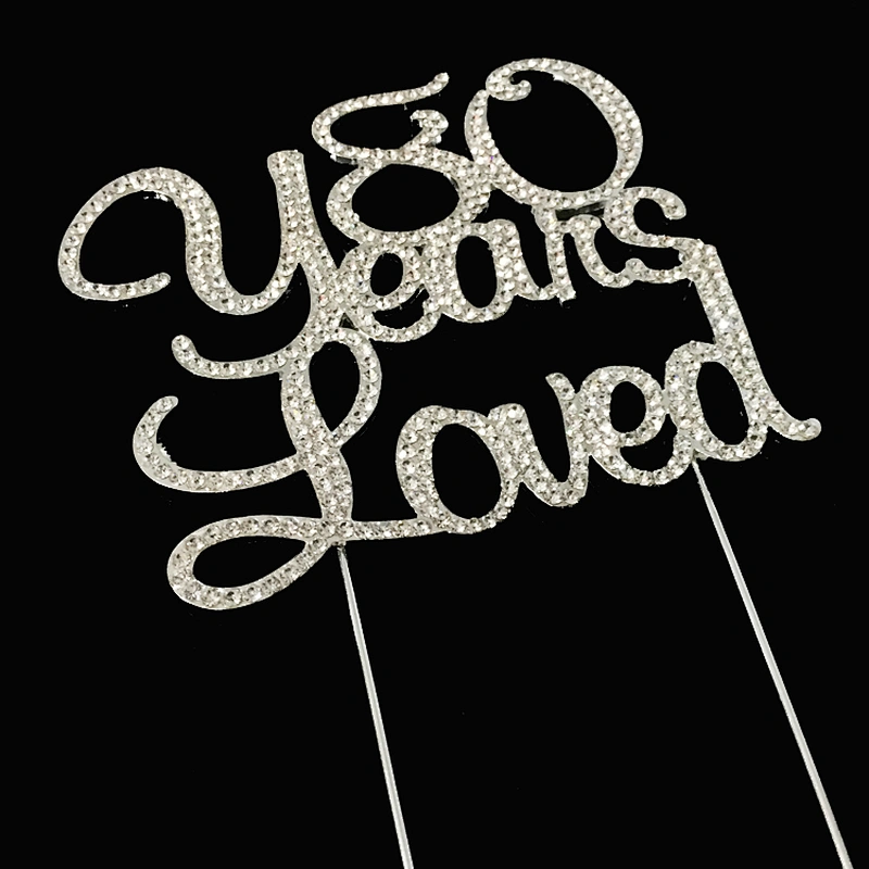 rhinestone cake decorative accessories French oak tree marriage 80 years loved wedding cake topper