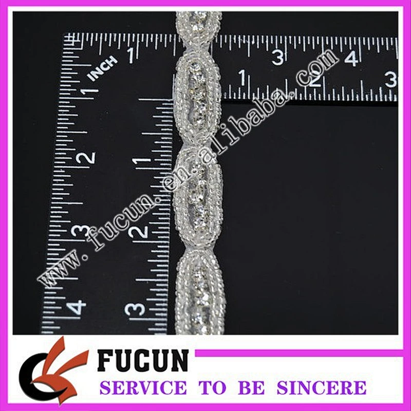 Crystal Clear Silver Beaded Pearl Rhinestone Trim