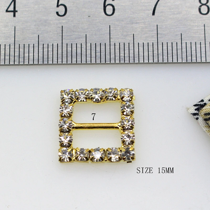 wholesale various shape gold plating crystal rhinestone buckles for wedding