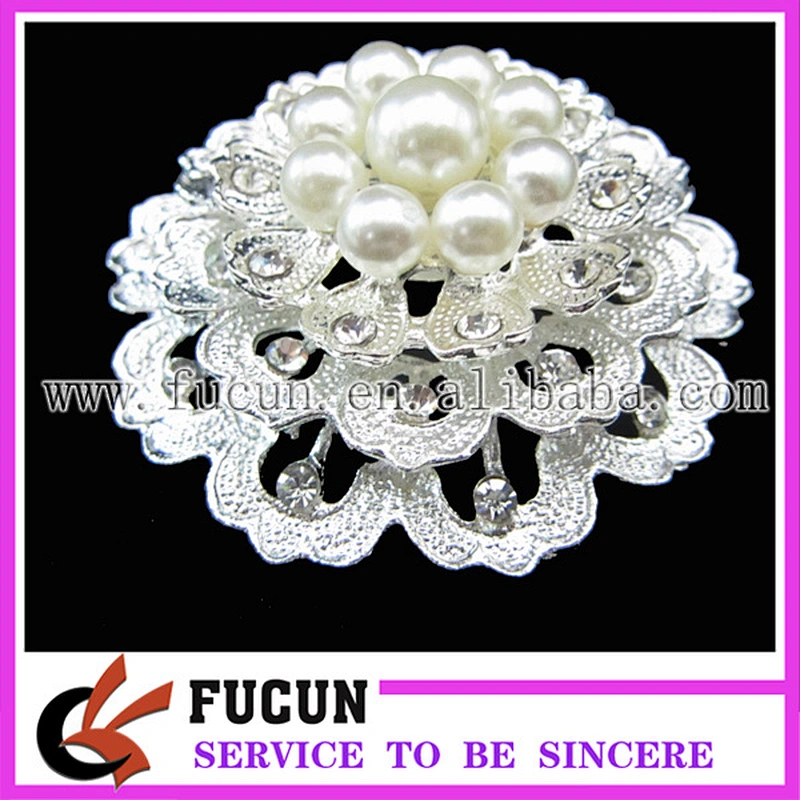 cake shape pearl brooch for wedding