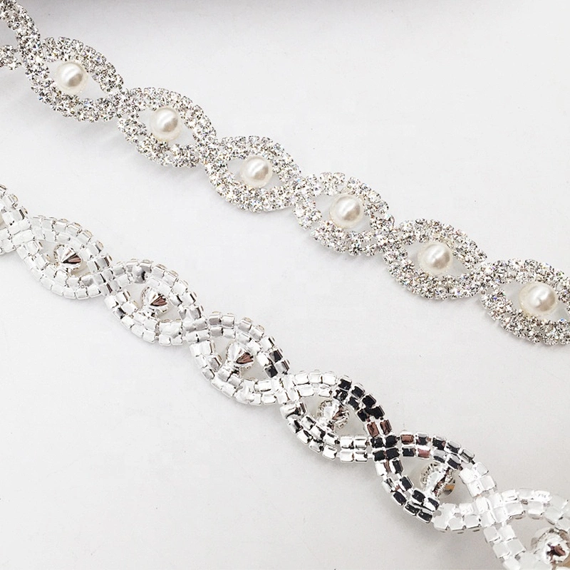 Garment Accessories DIY Wedding Dress Decorative Rhinestone Fabric Trim Lace Rhinestone Crystal Trim