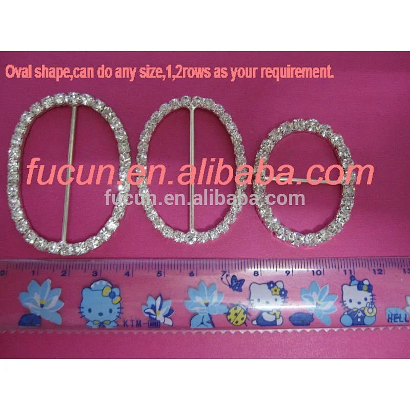 10mm oval shape rhinestone slider buckles