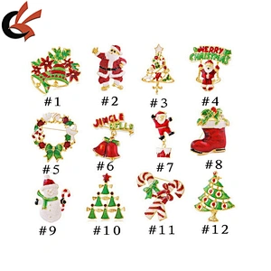 China Wholesale Christmas colorful wreath rhinestone brooch for Christmas decoration