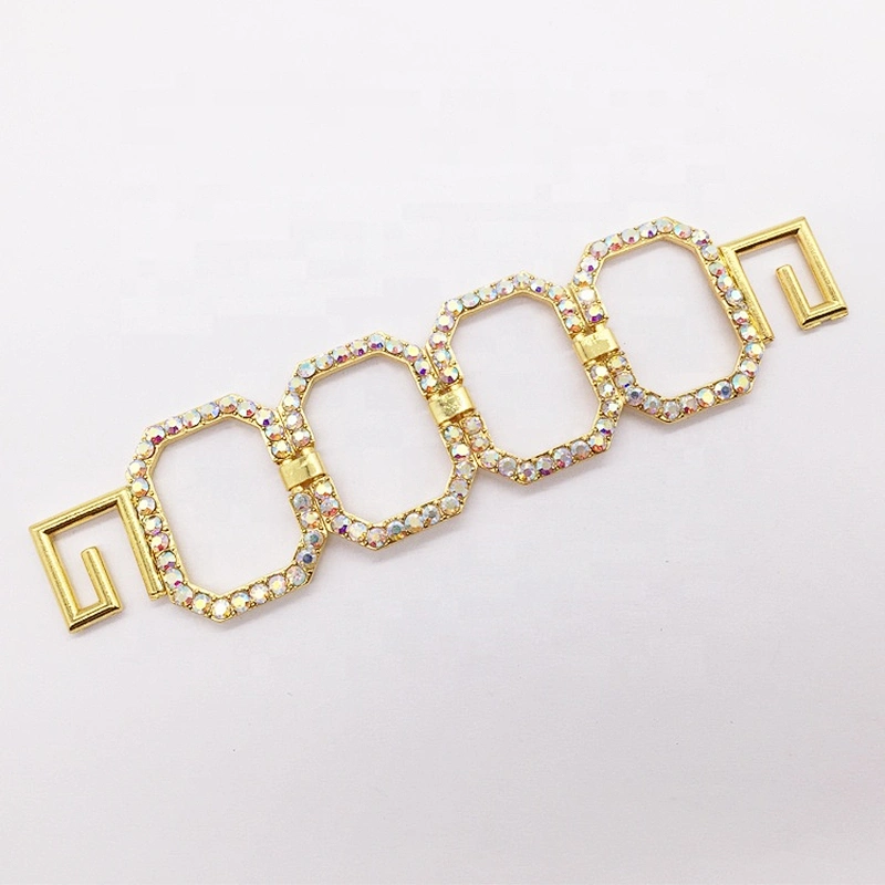 High Quality Factory Square Metal Gold Crystal AB Bikini Connector For Competition BikiniSuit