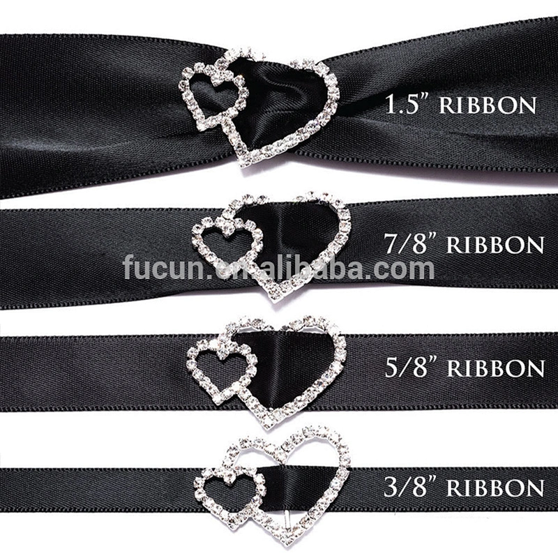 25*26mm heart Pearl rhinestone slider buckles Embellishment