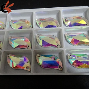 sew on S shape crystal glass stone for garment decoration