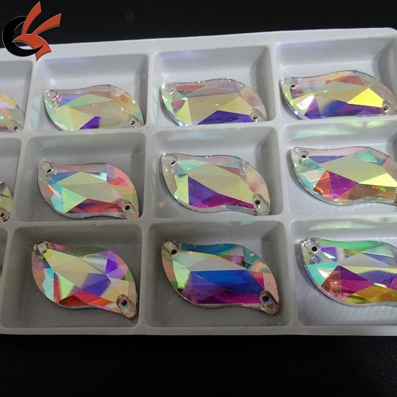 sew on S shape crystal glass stone for garment decoration