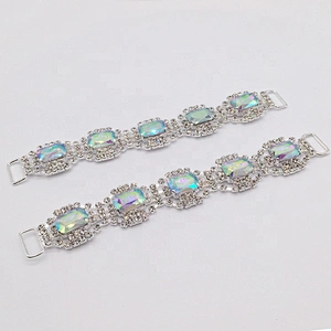 China supplier crystal AB bikini connectors swimsuit rhinestone chain for bra