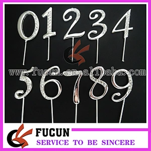 3.5cm Crystal Diamante Rhinestone gold Cake Topper Birthday Age Numbers Anniversary Party