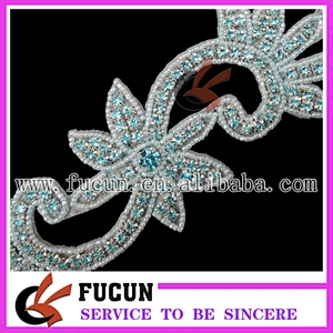 Fashion wedding dress decorations rhinestone beads appliques to sew
