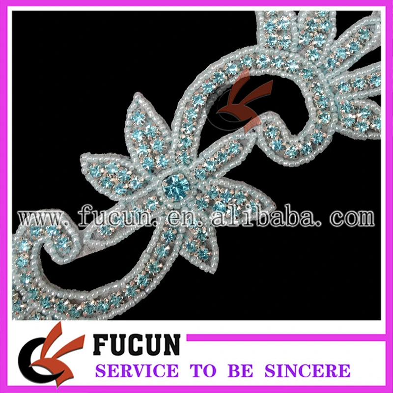 Fashion wedding dress decorations rhinestone beads appliques to sew