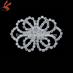 rhinestone flower pair buckles for wedding invitation silk box
