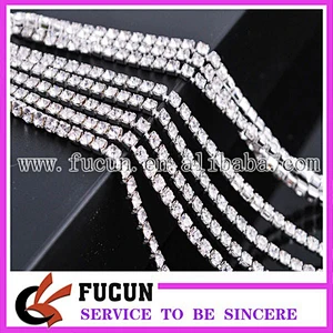 high quality close set rhinestone up chain