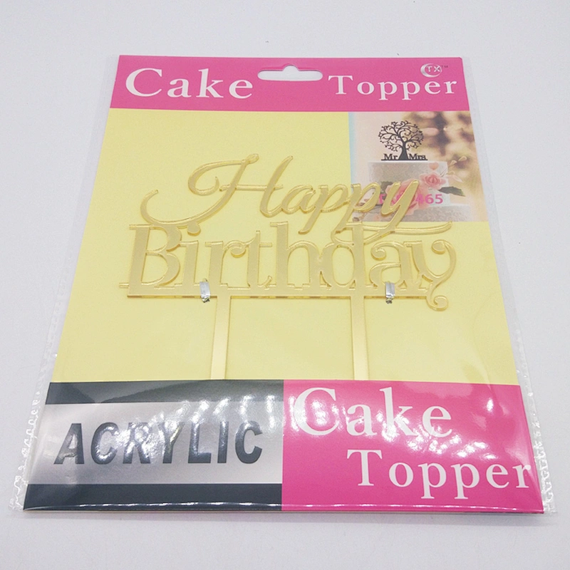 Happy birthday black acrylic cake topper for birthday cake decoration